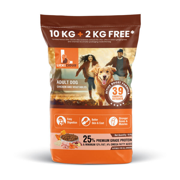 Lickicious Premium Chicken and Vegetable Adult Dog Dry Food