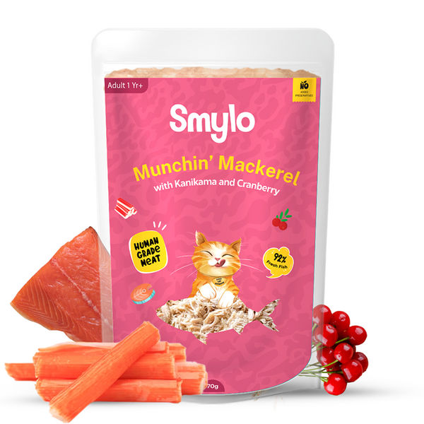 Smylo Adult Mackerel Kanikama & Cranberry, Fresh & No-Preservative Wet Cat Food