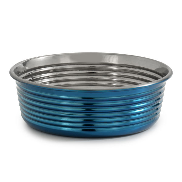 The Happy Lots Heavy Dish With Beading for Dogs and Cats (Blue)