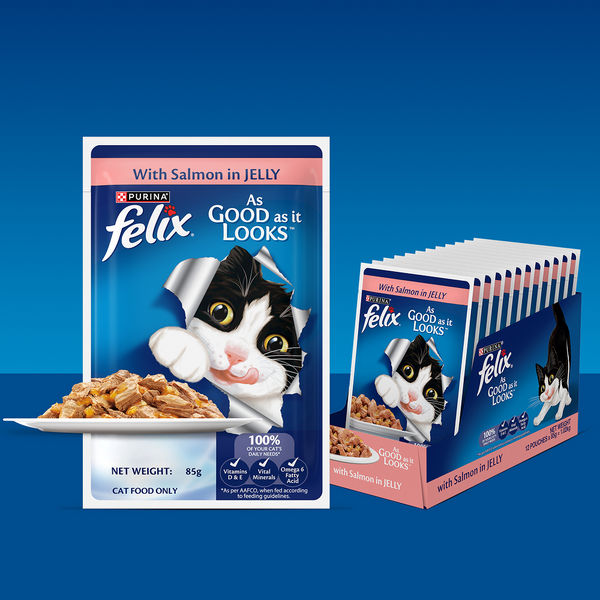 Purina Felix with Salmon in Jelly Adult Complete and Balanced Cat Wet Food