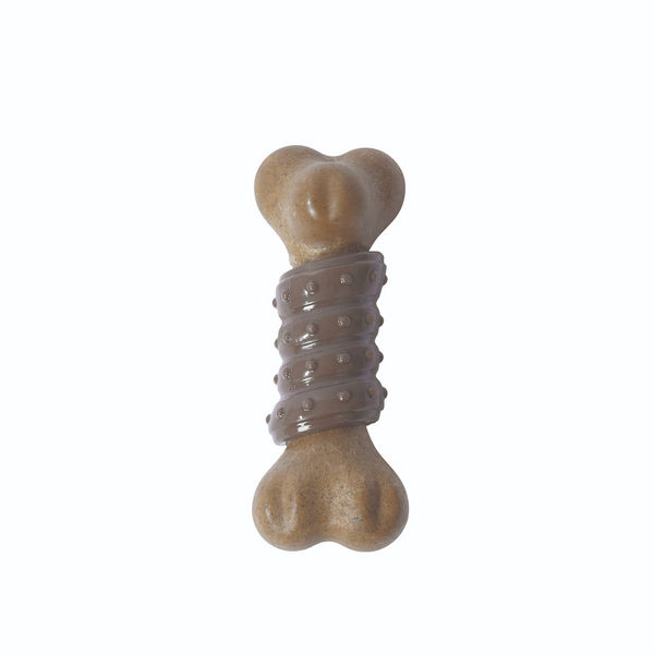 Buy M Pets Chewood Bone with Rubber Chew Toy for Dogs (Brown) online at  Supertails.com