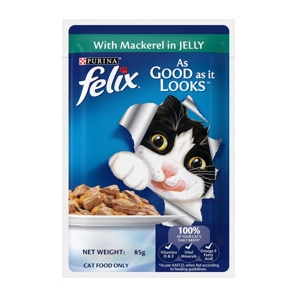 Purina Felix Mackerel with Jelly Complete and Balanced Adult Cat Wet Food