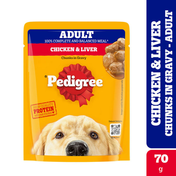 Pedigree Chicken & Liver Chunks in Gravy Pouch Adult Dog Wet Food