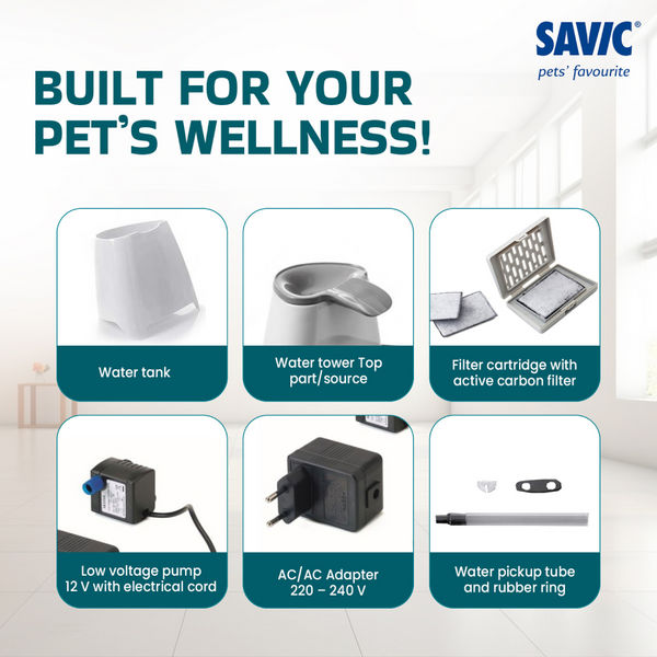 Savic Cascade Anthracite Water Fountain for Cats (Grey)