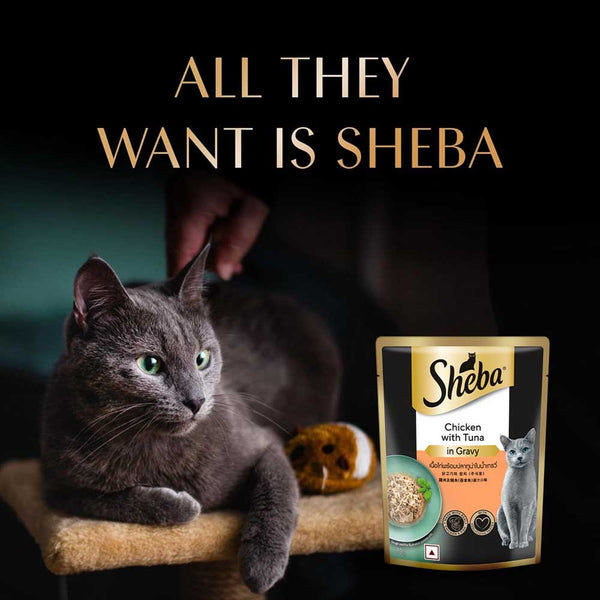 Sheba Chicken With Tuna In Gravy Rich Premium Adult Fine Cat Wet Food
