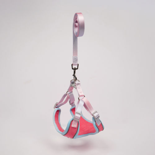 Skatrs Everyday Ready Harness & Leash Set for Small Breed Dogs & Cats (Pink)