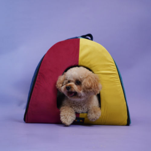 Skatrs Travel Burrow Cozy Portable Home for Dogs and Cats (Red/Yellow/Blue)
