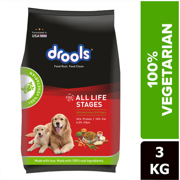 Drools 100% Vegetarian Puppy and Adult Dog Veg Dry Food (All Life Stages)