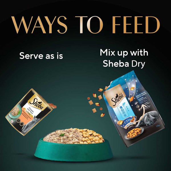 Sheba Chicken With Tuna In Gravy Rich Premium Adult Fine Cat Wet Food