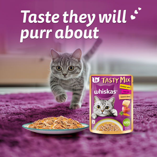 Whiskas Adult Wet Cat Food Combo |Chicken, Tuna & Seafood (Jelly & Gravy)