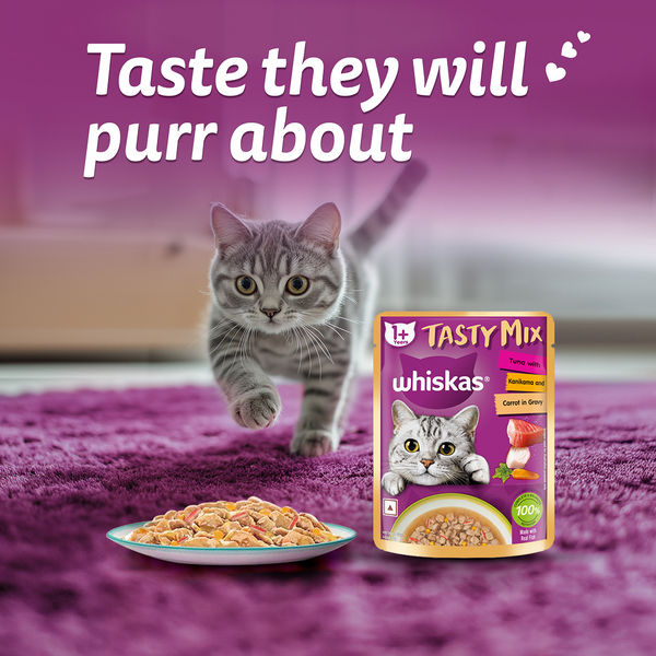 Whiskas Tuna with Kanikama And Carrot in Gravy Tasty Mix Adult Cat Wet Food