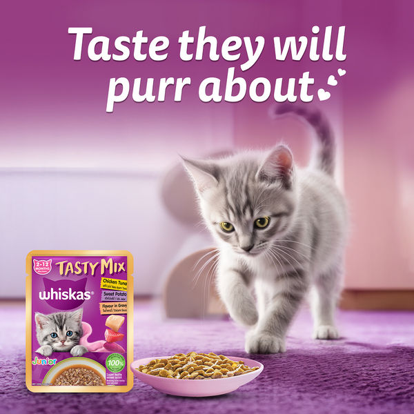 Whiskas Tasty Mix Chicken Tuna with Sweet Potato Kitten Cat Wet Food