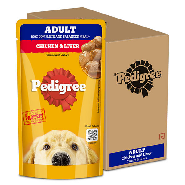 Pedigree Chicken and Liver Chunks in Gravy Adult Dog Wet Food (130g)