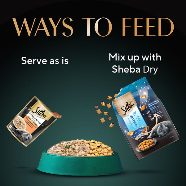 Sheba Chicken With Tuna In Gravy Rich Premium Adult Fine Cat Wet Food