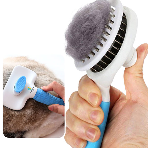 Zoivane Self Cleaning Slicker Comb for Dogs and Cats (Blue)