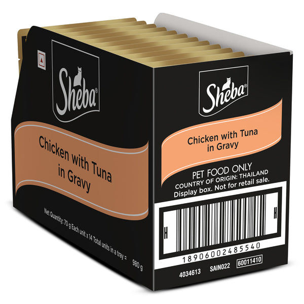 Sheba Chicken With Tuna In Gravy Rich Premium Adult Fine Cat Wet Food