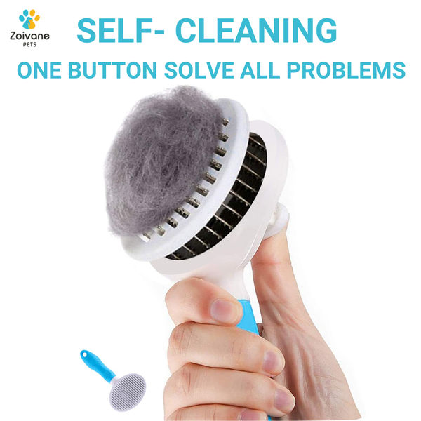 Zoivane Self Cleaning Slicker Comb for Dogs and Cats (Blue)