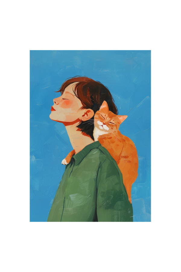 EverythingBoho Cat & Me Without Frame Wall Art