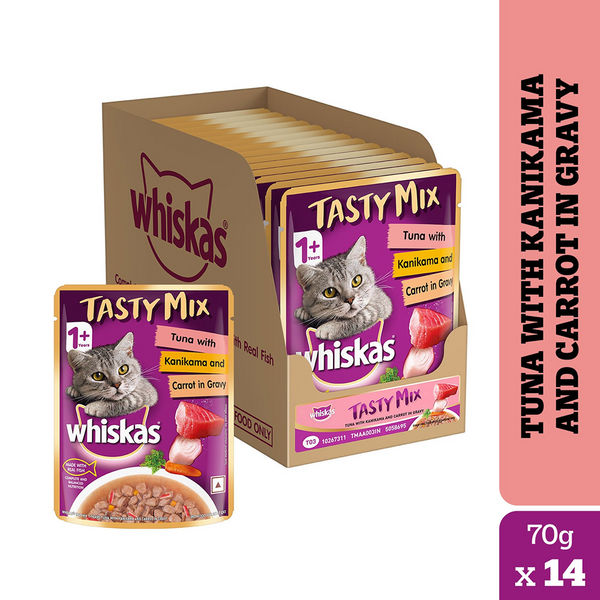 Whiskas Tuna with Kanikama And Carrot in Gravy Tasty Mix Adult Cat Wet Food