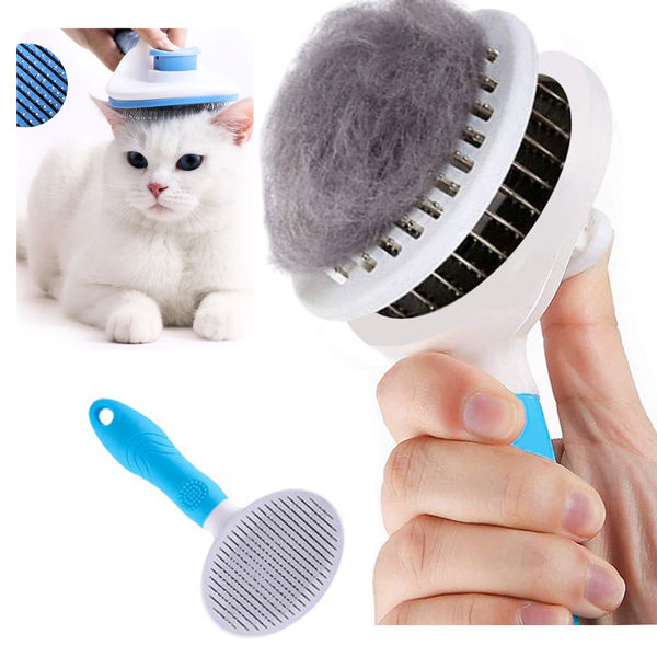 Zoivane Self Cleaning Slicker Comb for Dogs and Cats (Blue)