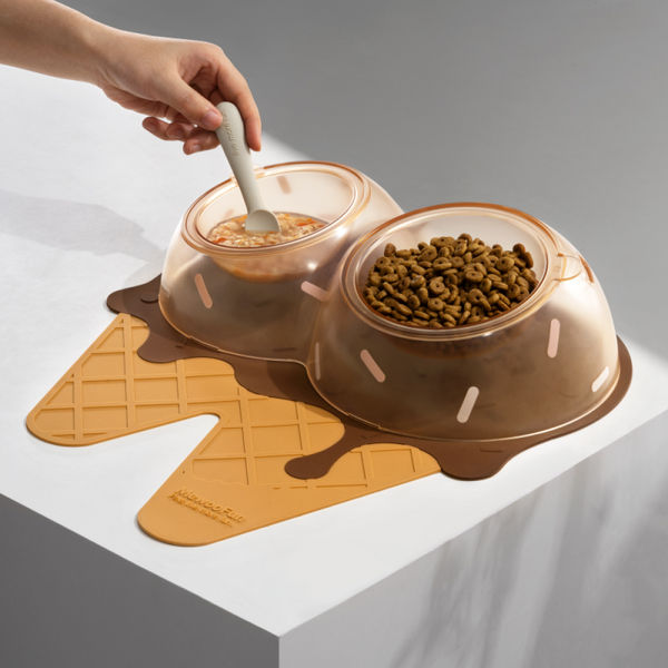 Talking Dog Club Kiwi Ice Cream Bowl for Cats (Green)