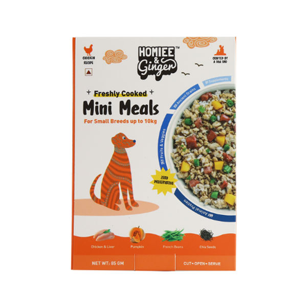Homiee & Ginger Grain Free Mini Meals Surf & Turf, Fish Feista, Chicken & Barley Food for Dogs Combo