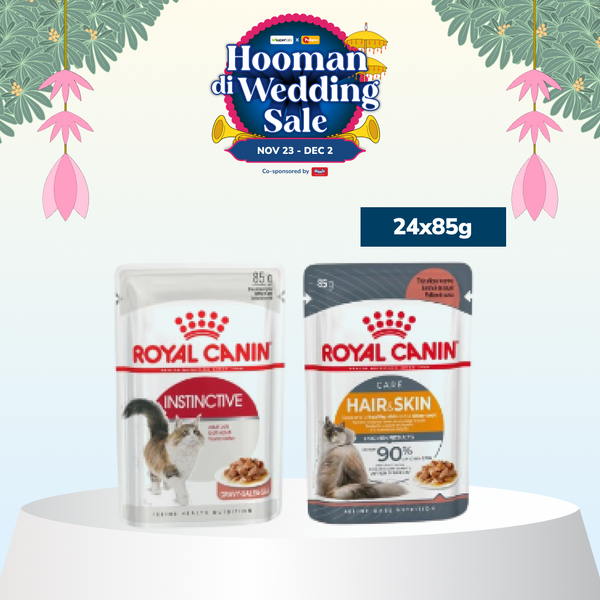 Royal Canin Instinctive Gravy Wet Food and Hair & Skin Care Adult Gravy Cat Wet Food Combo