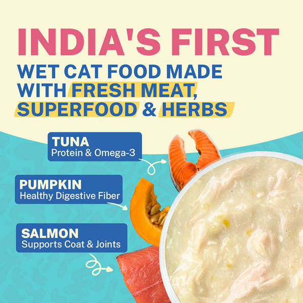 Smylo Adult Tuna Salmon & Pumpkin, Fresh & No-Preservative Wet Cat Food
