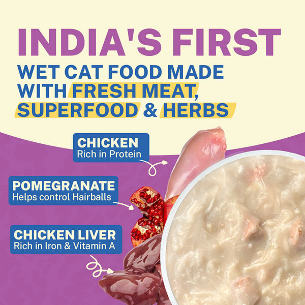 Smylo Adult Chicken & Liver, Pomegranate, Fresh & No-Preservative Wet Cat Food