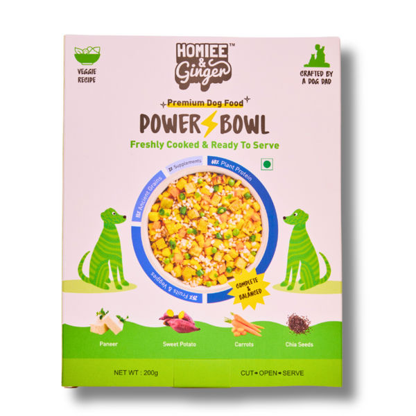 Homiee & Ginger Power Bowl Paneer & Veggies Fresh Food for Dogs