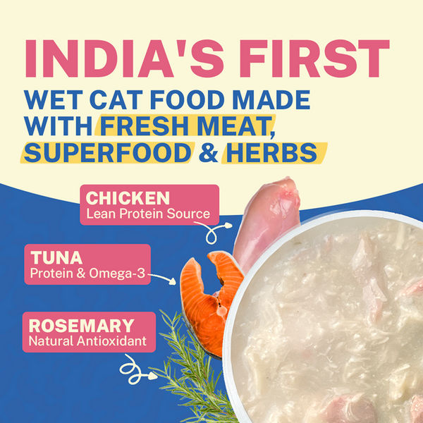 Smylo Adult Chicken Tuna & Rosemary, Fresh & No-Preservative Wet Cat Food