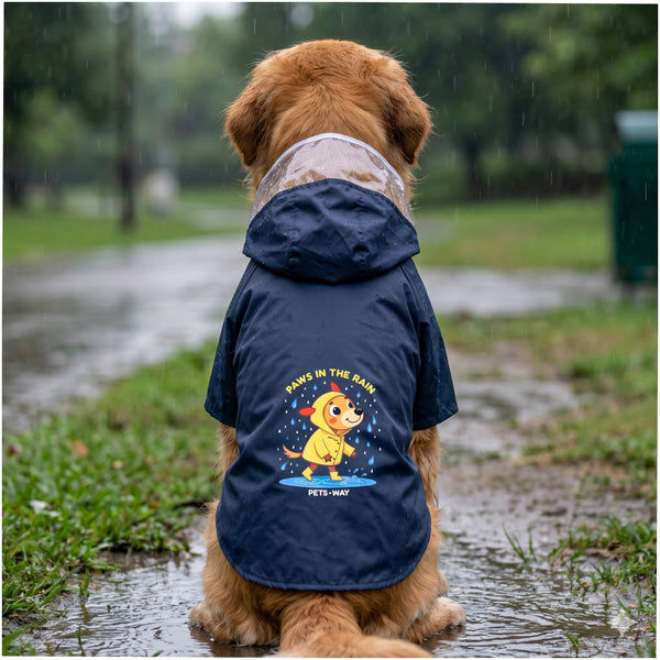 Pets Way Mistiq Coal Paw In The Rain Raincoat for Dogs