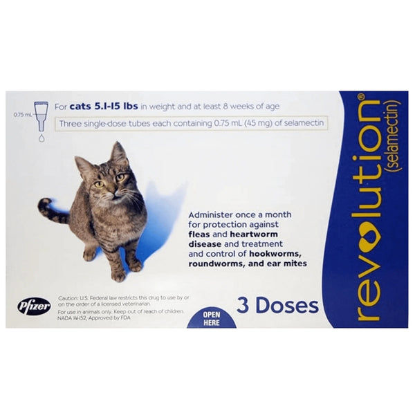 Zoetis Revolution Cat Tick & Flea Spot on 0.75ml (3 pipettes) for Cats