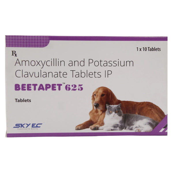 Skyec Beetapet Tablet 625mg (Amoxycillin & Potassium Clavulanate) for Dogs and Cats