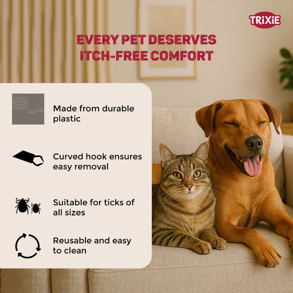Trixie Tick Tweezers Plastic for Cats and Dogs