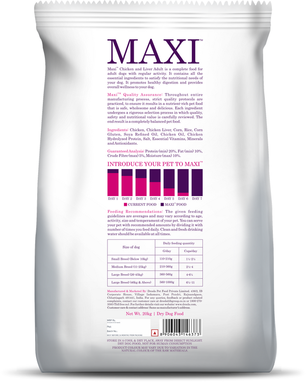 Maxi Adult Chicken and Liver Dog Dry Food