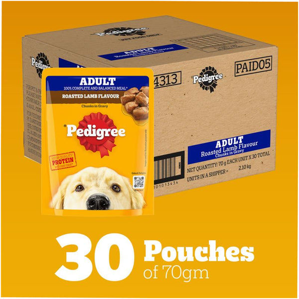 Pedigree Roasted Lamb Flavour Chunks in Gravy Adult Dog Wet Food