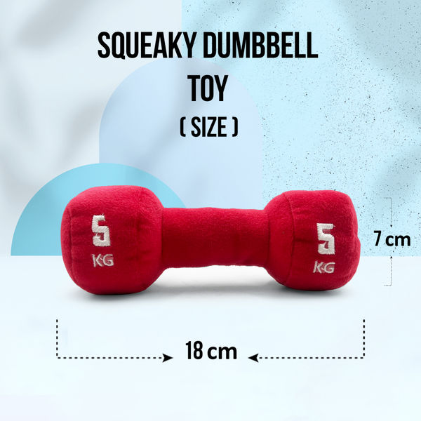 Goofy Tails Gym Series Dumbbell Plush Toy for Dogs (Red)
