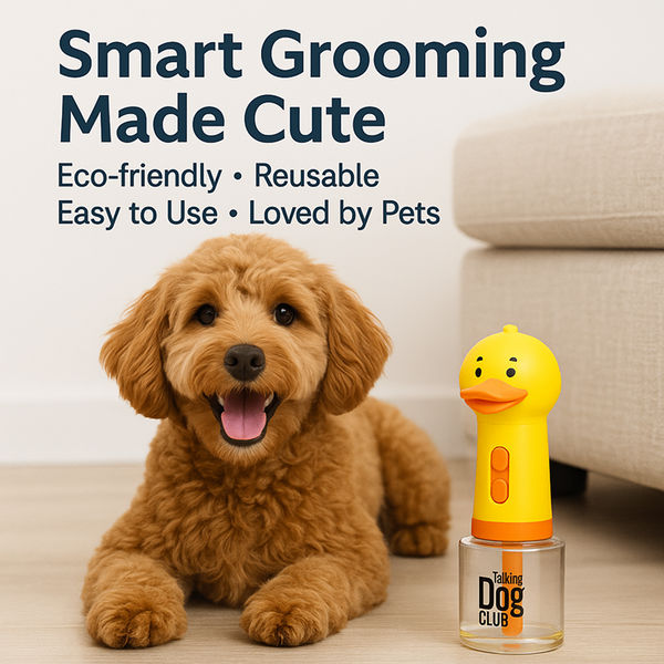 Talking Dog Club Oh Duck Shampoo Dispenser Spray with Free Bath brush for Dogs and Cats (Yellow)