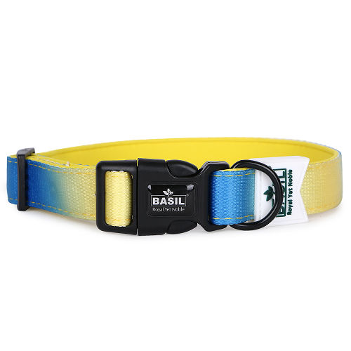 Basil Adjustable Padded Collar for Dogs (Blue/Yellow)