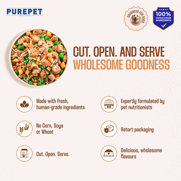 Purepet Chicken and Pumpkin Biryani Fresh Food for Dogs