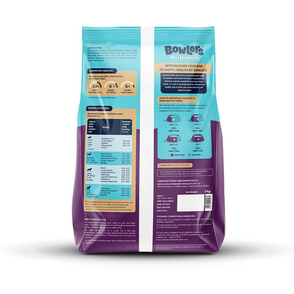 Bowlers Nutrimax Chicken and Vegetables Adult Dog Dry Food