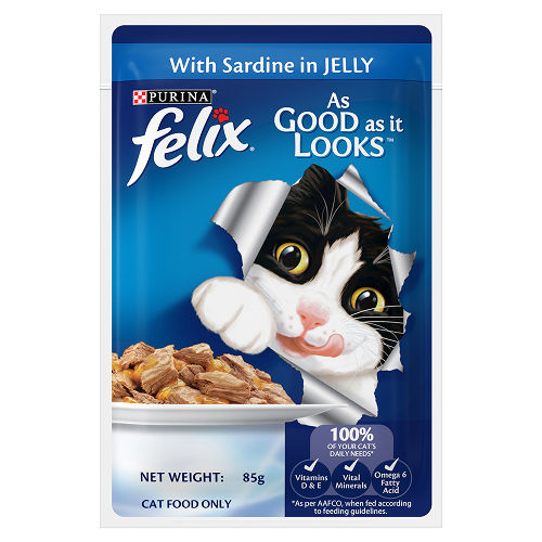 Purina Felix with Mackerel, Sardine and Salmon in Jelly Complete and Balanced Adult Cat Wet Food