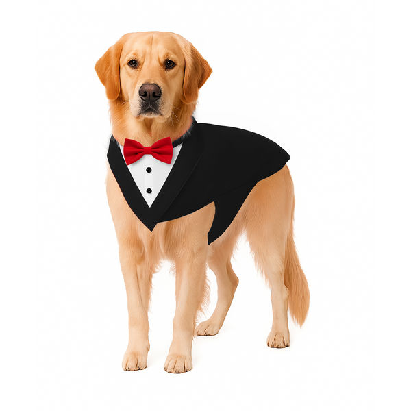 PawsIndia Black and White Tuxedo Suit for Dogs