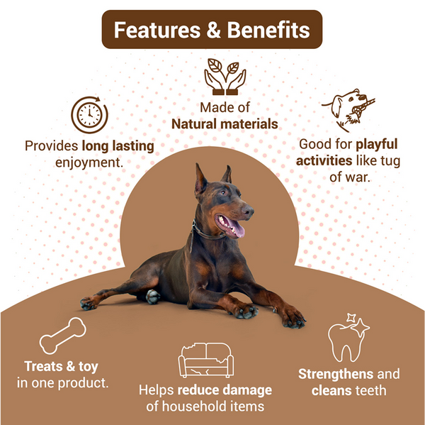 Bowlers Chewrope Marionette Rope Chew Functional Dog Treat Toy