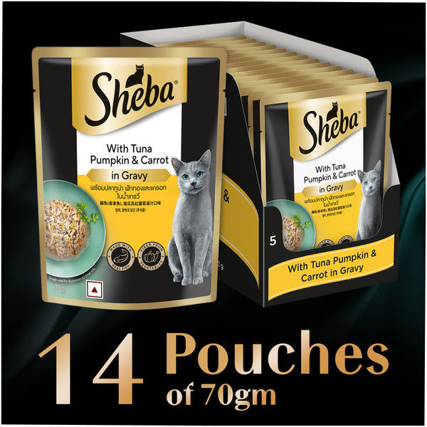 Sheba Tuna Pumpkin & Carrot In Gravy Rich Premium Adult Fine Cat Wet Food