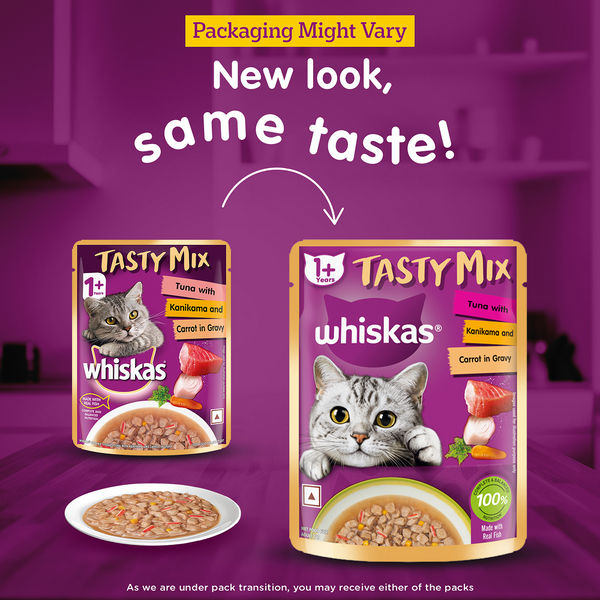 Whiskas Tuna with Kanikama And Carrot in Gravy Tasty Mix Adult Cat Wet Food