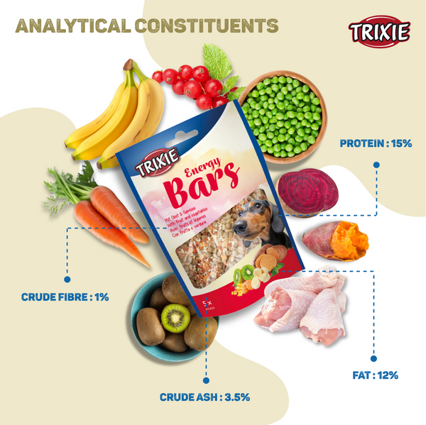 Trixie Fruits and Vegetables Energy Bars Dog Treats