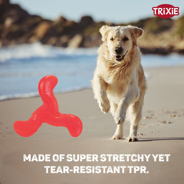 Trixie Triplex Bungee Boomerang Chew Toy for Dogs (Red)