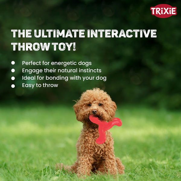 Trixie Triplex Bungee Boomerang Chew Toy for Dogs (Red)
